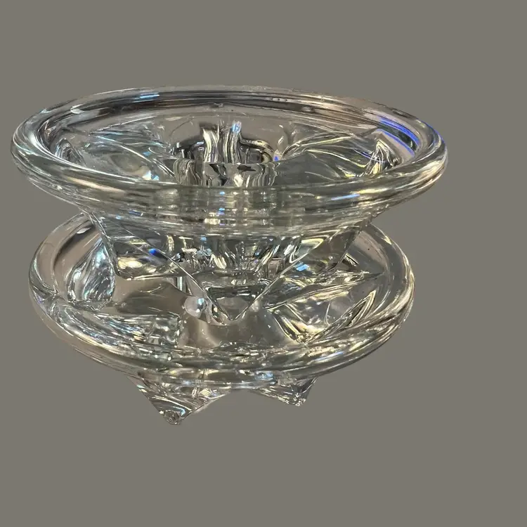 004 Vintage Pair Of French? Crystal Candlestick Holders