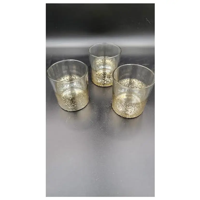 SET OF 3 GLASSES WITH GOLD -