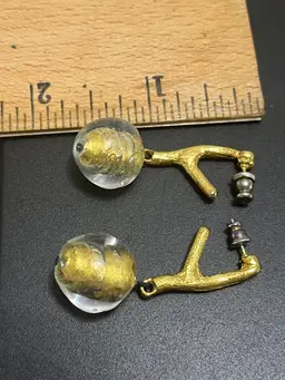 Unique Goldtone Gold foil Earrings