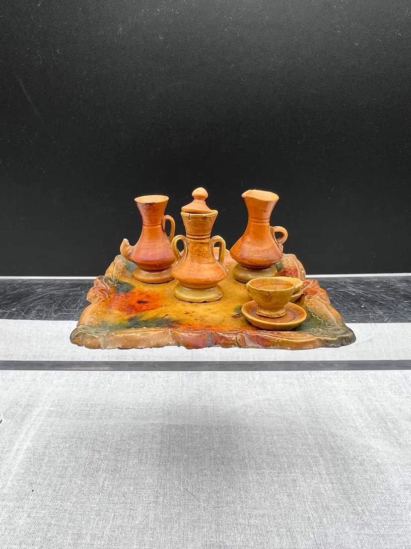 Vintage Miniature Pottery Coffee/Tea Set With Tray
Partial Set