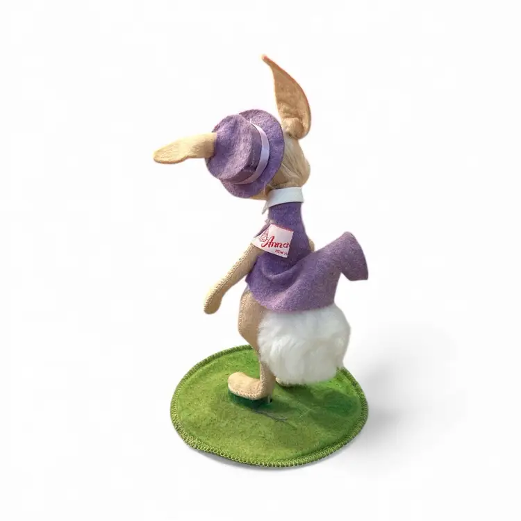 Vintage 1990 Annalee Dapper Easter Bunny Rabbit Purple Cape Spring