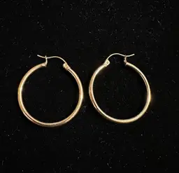 14k Yellow Gold Hoop Earrings 1” JCM