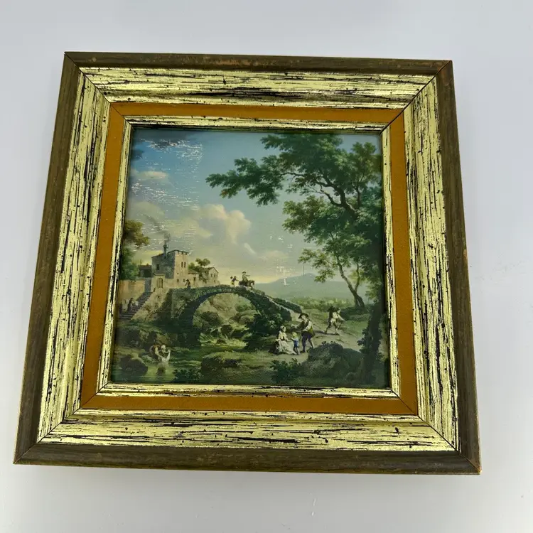 Vintage Wall Hanging Gold & Wooden