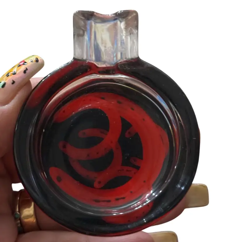 vintage Marlboro glass ashtray, likely a promotional item from the 1970s or 1990s