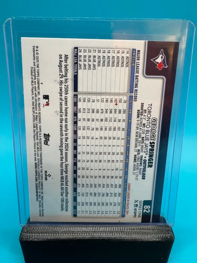 George Springer Topps Montgomery Club Foil Toronto Blue Jays