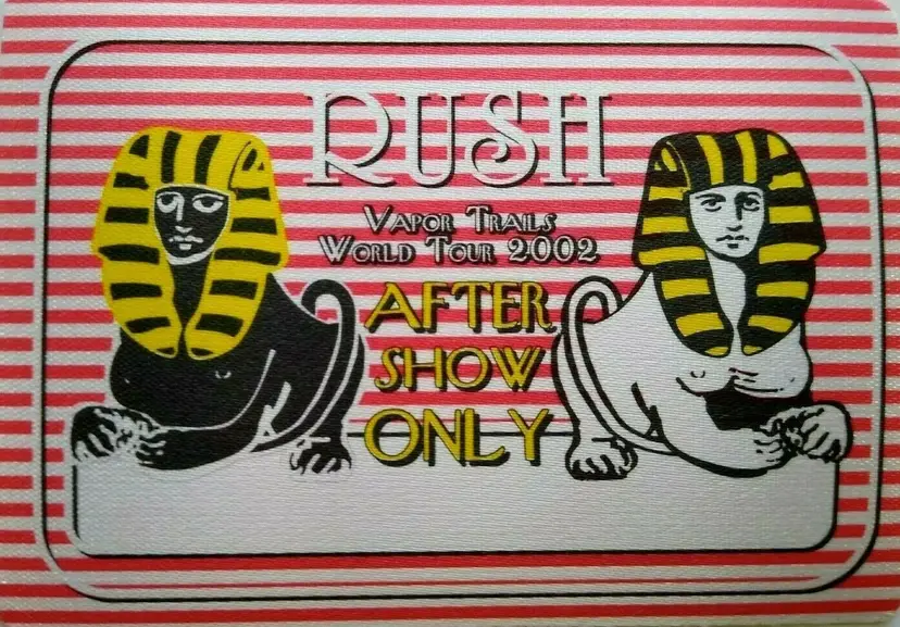 Rush Vapor Trails Backstage Pass Egyptian Original 2002 Hard Rock Music Show Red