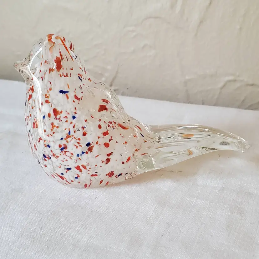 Speckled Art Glass Bird Paperweight