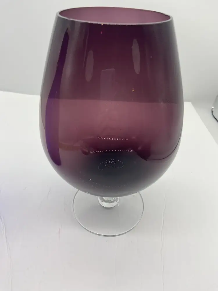 #43GG Amethyst Brandy Sniffer With Clear Glass Base