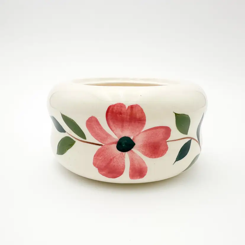 Stetson China Co Rio Pink Floral Ceramic Dish Trinket Planter 4"d x 1.25"H B25