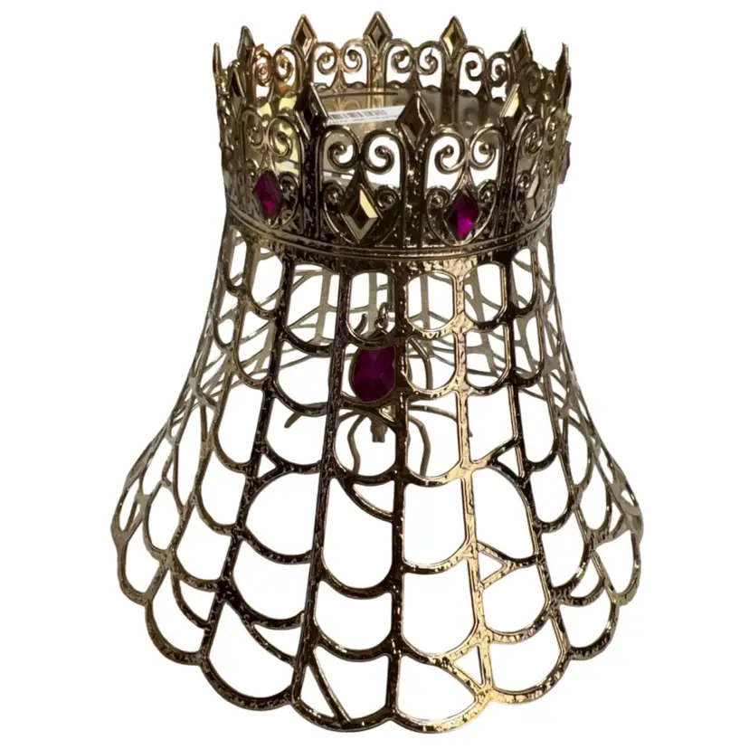 Bath & Body Works Brass Candleholder Spiderweb & Bejeweled Spider