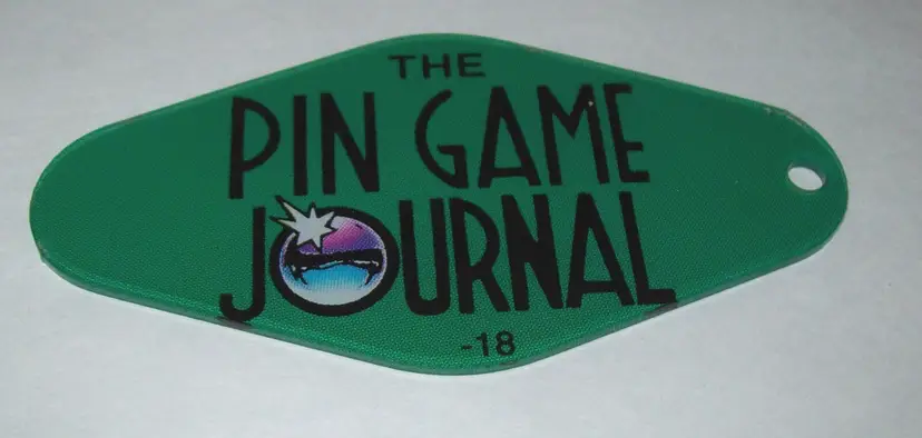 High Roller Casino Pinball Machine Keychain Plastic Promo Pin Game Journal  