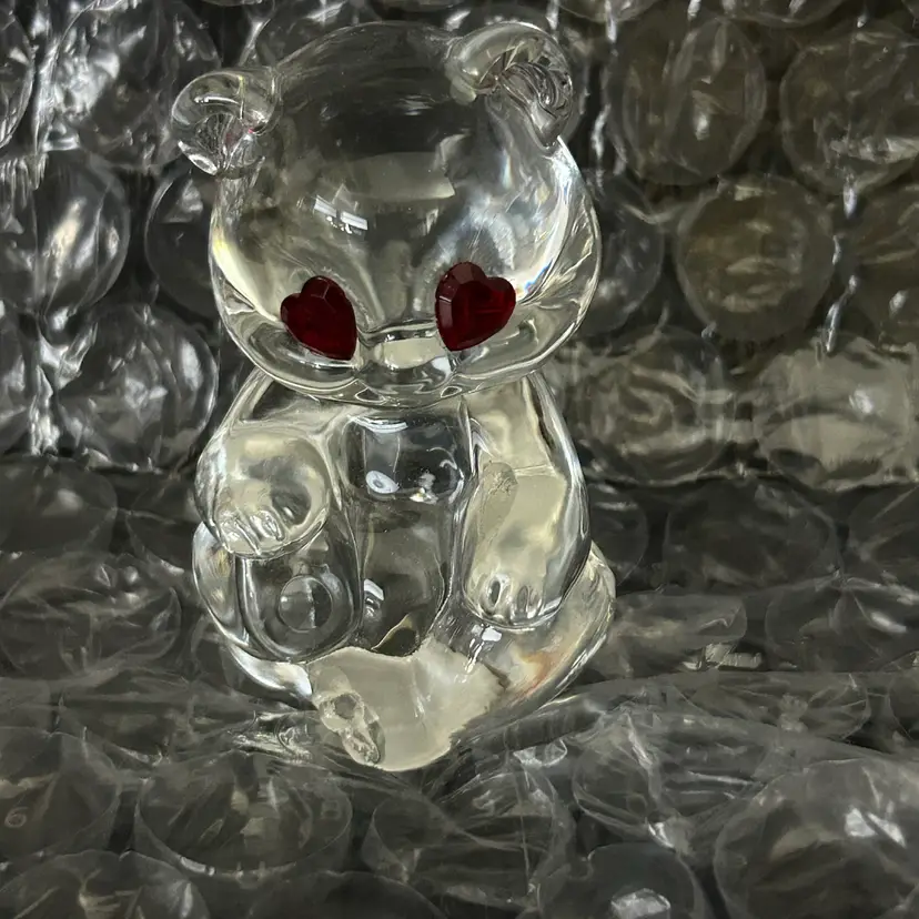Fenton Ruby Hearts Eye Bear