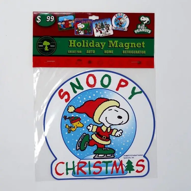 Snoopy Christmas Skating Magnet - Peanuts Holiday Decor