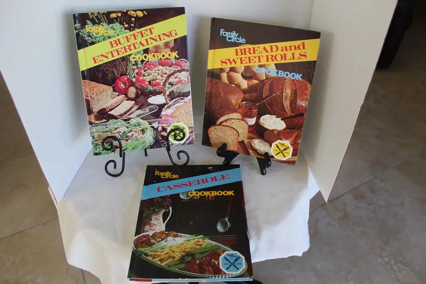Vintage Family Circle Cookbook Bundle - Breads And Sweet Rolls , Casseroles, Etc