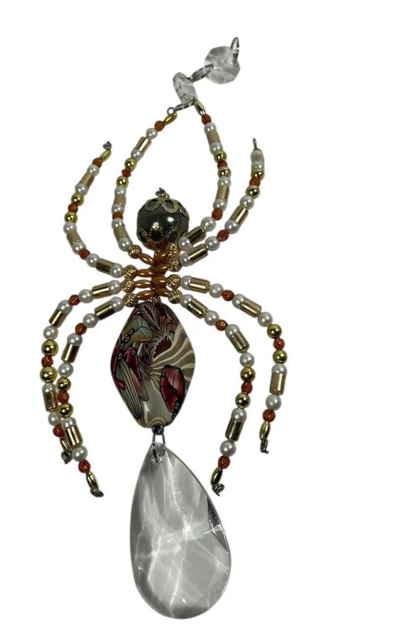 Beaded Spider Sun Catcher Millefiori Clay Made By Me
