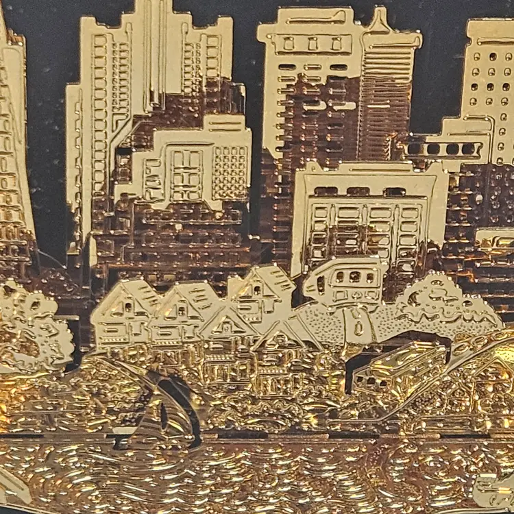 VTG NWOT TWO HANDS Gold Plated Brass Ornament San Francisco Original Box 1980s