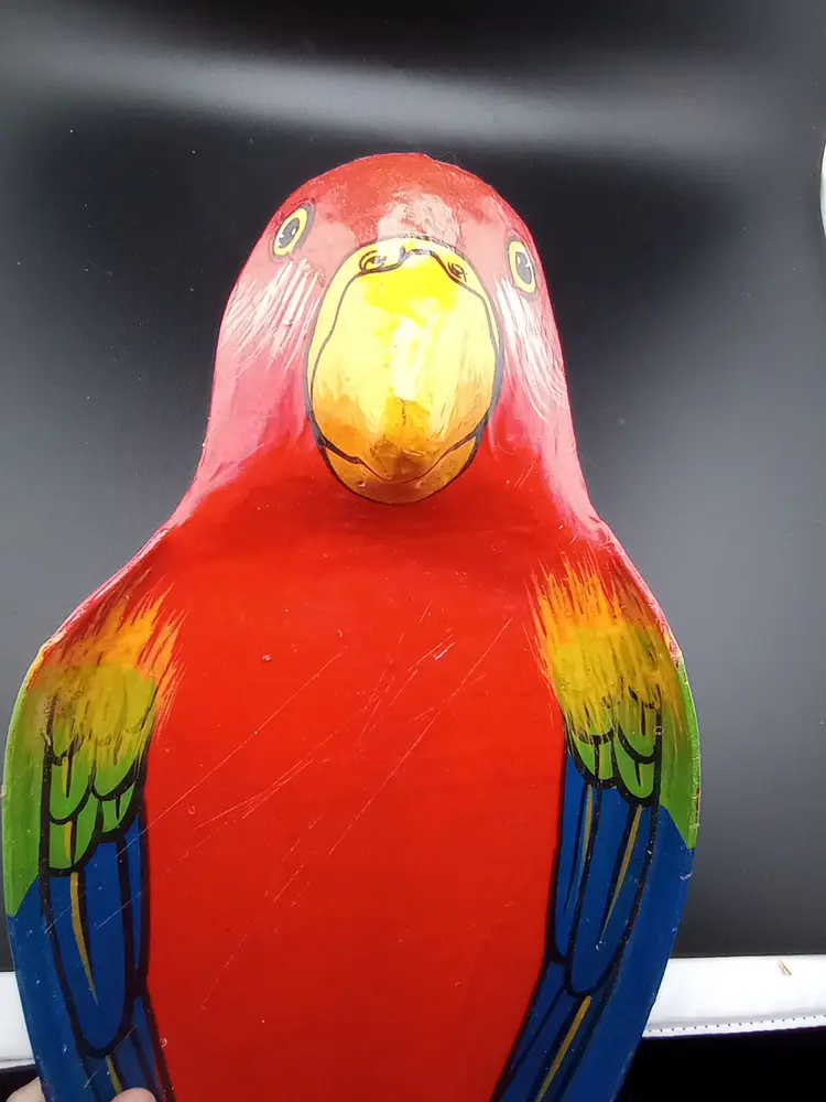 Parrot wall hanging/tray (paper mache?)
