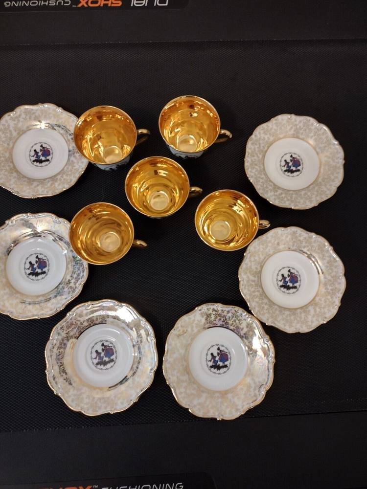 Vintage 5 Cups & 6 Saucers Made In Czechoslovakia