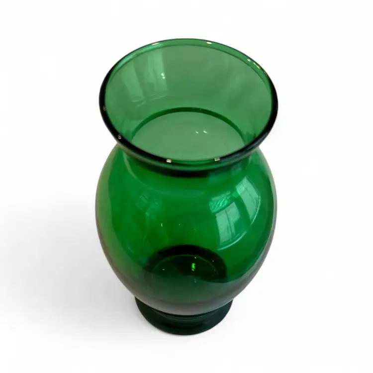 Vintage Emerald Green Glass Vase