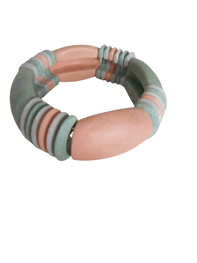 Vintage 1980s Stretch Bracelet Costume Estate Jewelry Southwest colors