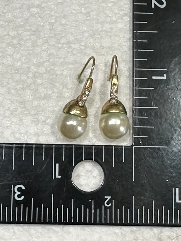 Towle Floral Pearl Medallion Christmas Ornament Pendant Earrings