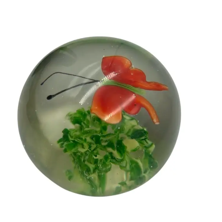 Orange Butterfly Paperweight 2.5”