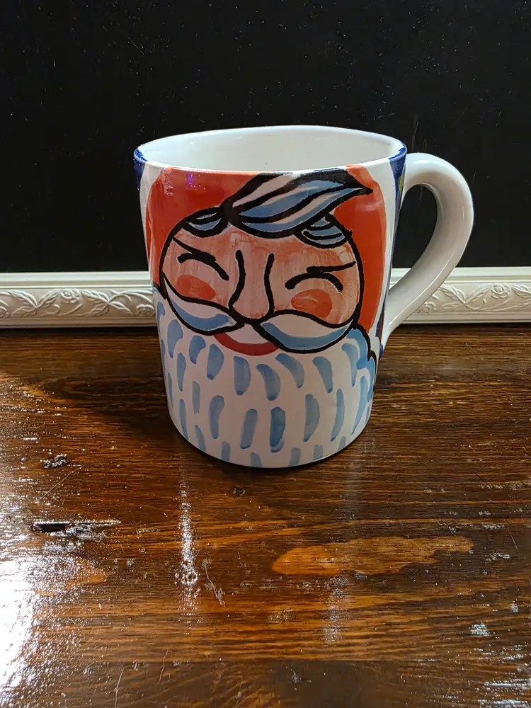 Ciao Italya by Bellini Hand painted Santa Mug