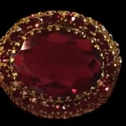 Austrian  Marked in Cartouche "Made in Austria" LARGE Red Crystal Brooch