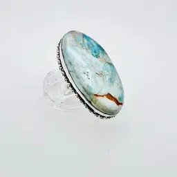 Larimar Ring (size 6) in Sterling Silver Finish (#A115)