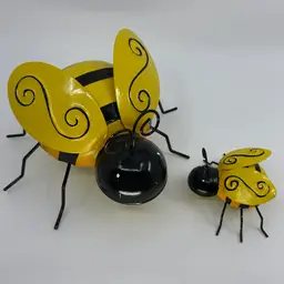 Metal Yellow Black Bumblebees Set/2
