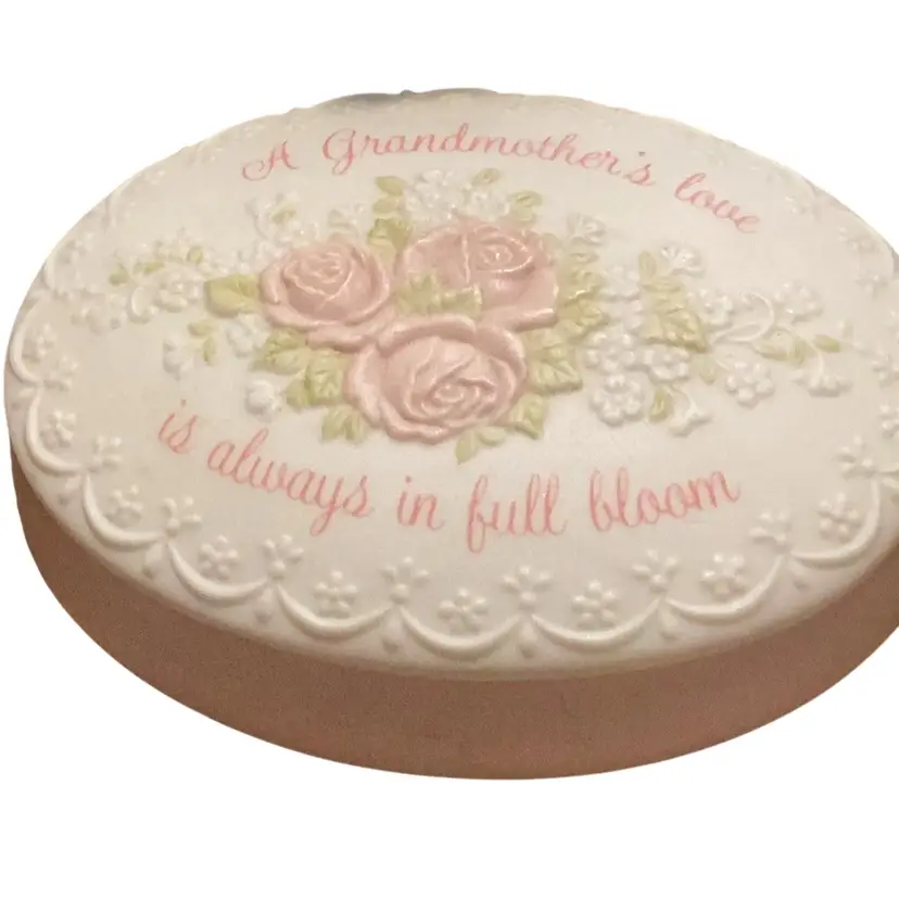A GrandmotherâS Love Is Always In Full Bloom Trinket Box By Treasures Of The Heart Hand Painted Bisque Porcelain