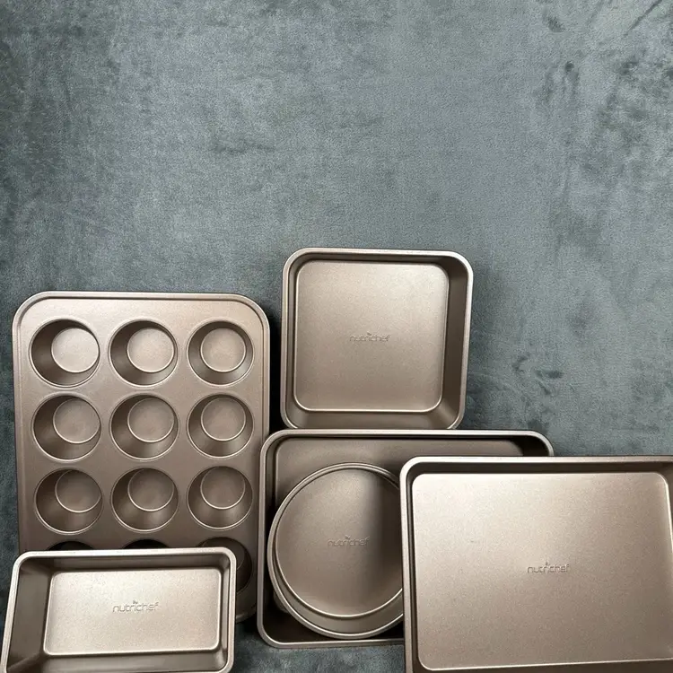 NutriChef Oven Non Stick Carbon Steel Tray Sheet 6 Pc Bakeware Set