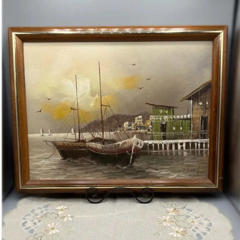 Original Signed K. Paul Oil On Canvas Framed
 18”x14”