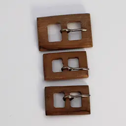 Wooden Coat Or Sweater Buckles Set Of 3 Vintage