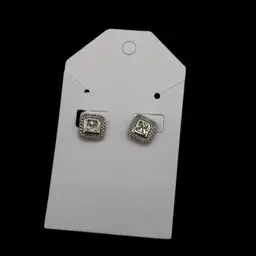 Silver tone Square Earrings