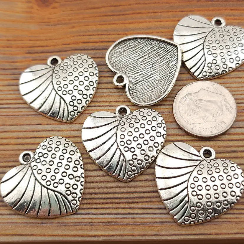 8pcs Heart Charms 24x23MM #BC110