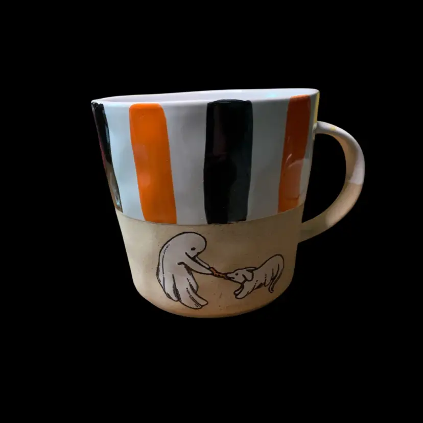 23. GHOST & GHOST DOG Tug of War HALLOWEEN Mug