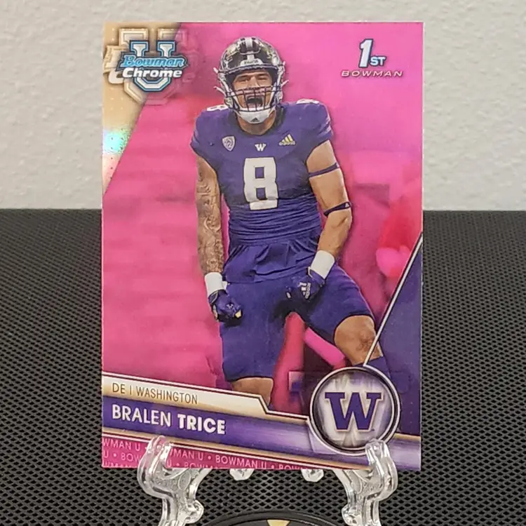 Bralen Trice 2023 Bowman Chrome U 1st Bowman Pink Refractor - Falcons