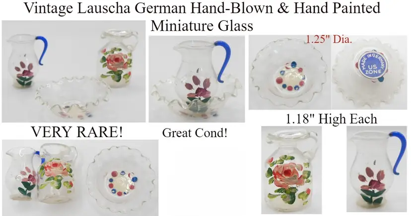 RARE Miniature Lauscha German Blown Art Glass Hand-Painted Pieces-Winner's Choice 3 Avail