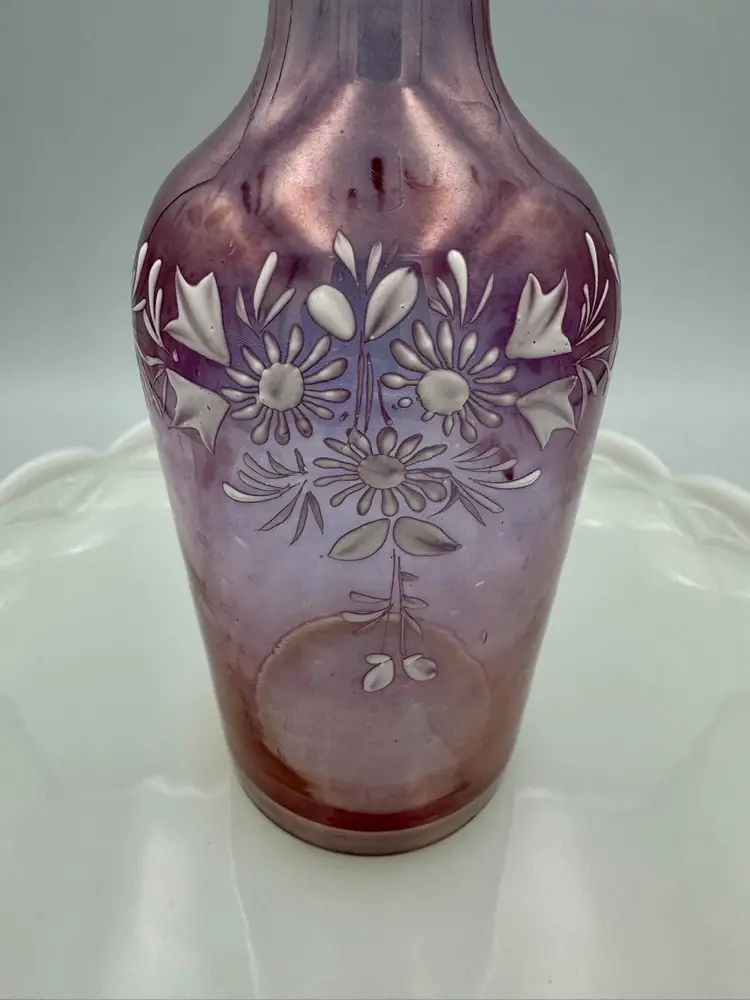 Vintage Lavender Hand Painted Bottle