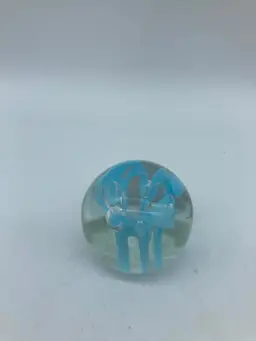 Small Blue Flower Art Glass Large Marble