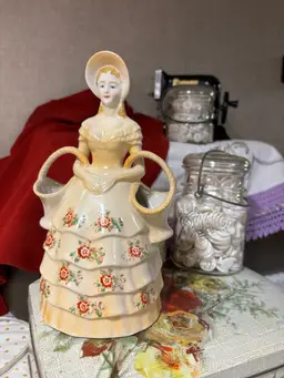 #14 ~ 8.25” Lovely Vintage To Antique Porcelain Lady Vase, No Damage