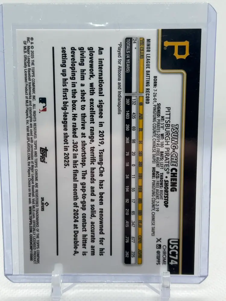 Tsung-Che Cheng 2025 Topps Chrome Update Black Geometric /10 Pittsburgh Pirates