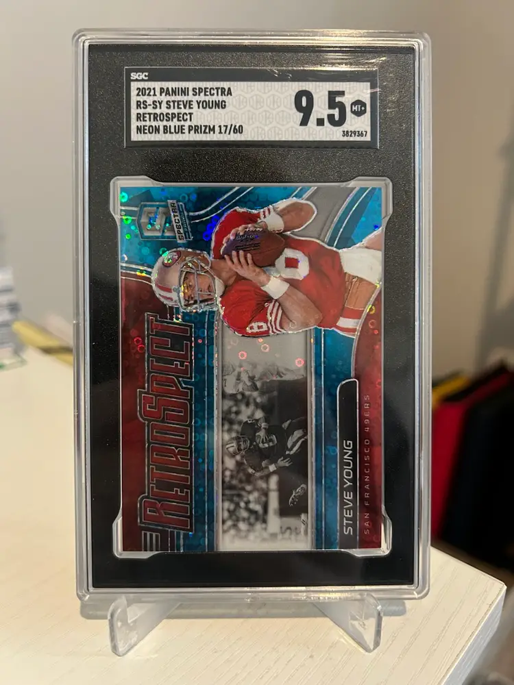 2021 Panini Spectra Retrospect Neon Blue Prizm /60 Card No. RS-SY