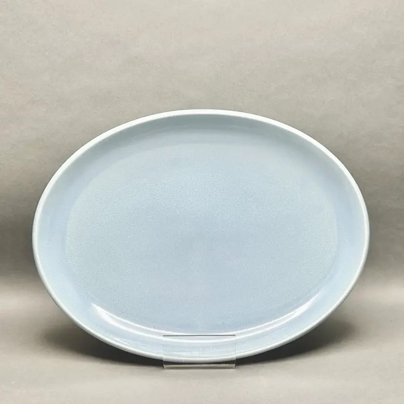 Vintage MCM Russell Wright for Iriquois China Minimalist Light Blue Oval Ceramic Serving Platter