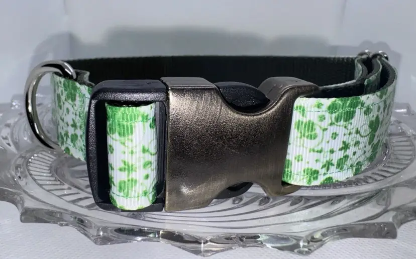 Dog Collar St. Patrick’s Day Green Large Handmade Heavy Duty NEW
