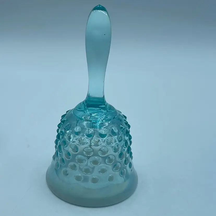 Fenton Glass Hobnail Turquois Blue Opalescent  Bell 5.5”