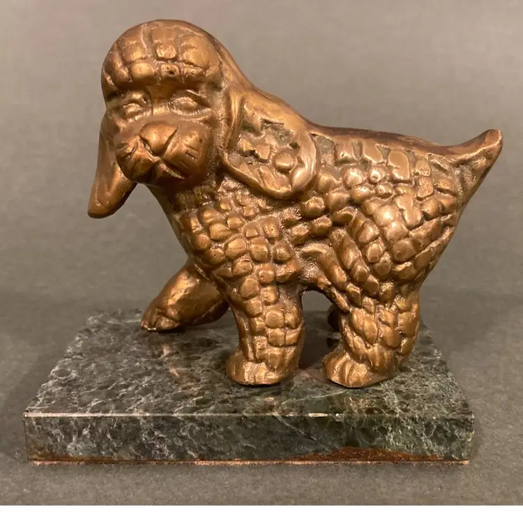 Brass Poodle Dog Figurine 