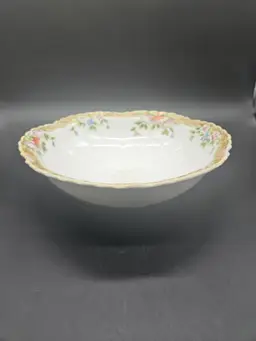 Vtg Noritake Morimura Nippon Vegetable Serving Bowl Gold Floral Trim 10 in
