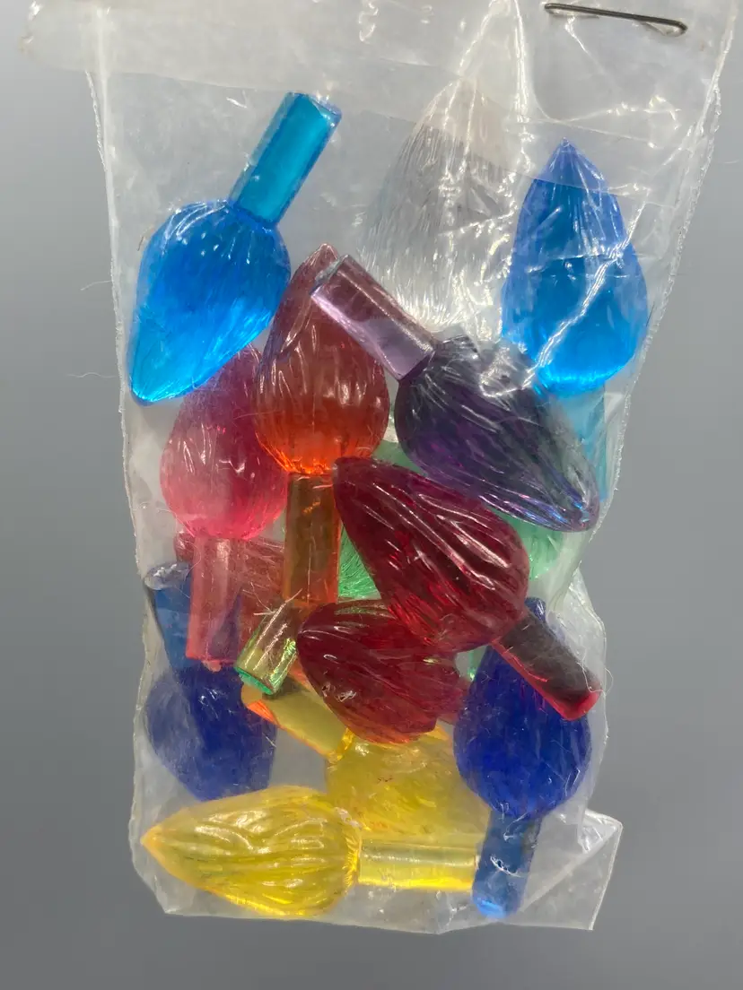 15 Large Vintage Twist Bulbs Replacement for Ceramic Christmas Tree Lights Pegs - Some Glow Assorted Colors